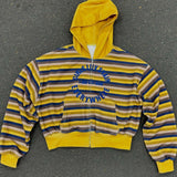 2025 New Street Style Hop Striped Print Loose Leisure Long Sleeve Hoodie HZ0108