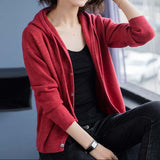 Hooded Sweater Coat Women In The Spring And Fall Of 2025 New Casual Blouse Knitted Shirt Small Outside Coat HZ0108