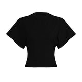 Personalized Street Casual Round Collar Collar Loose Blouse Lazy Windy Fashion Umbilical Long-Sleeved T-Shirt HZ0108