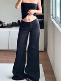 Street Style Basic Simple Solid Color Thin Suit Pants Low-Waist Style Sleeker Leisure Trousers HZ0108