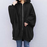In The Autumn And Winter Of 2025, The New Women's Clothing Sexy Pure Color Loose-Fitting Hoodie Zip-Up HZ0108