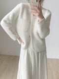 Small Scented Coat Women Spring And Autumn 2025 High-End Famous White Imitation Water Marinade Fashion With Short Sweater Cardigan HZ0108
