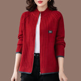 Knitted Cardigan Women's Coat 2025 Spring And Autumn Women's Clothing With Loose Gas Long-Sleeved Casual Zipper Sweater HZ0108