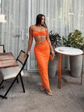 Women's 25 Summer Strip Sling Vests With Hip Skirt Set Summer Women's Clothing HZ0108
