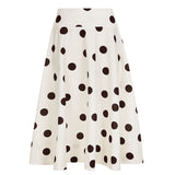 French Retro Wave Point Printing High-Waist Thin Half Skirt 2025 Autumn Salt Hepburn Style Fashion Long Dress Girl HZ0107