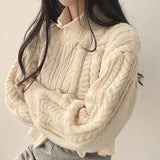 2025 Autumn And Winter Women's Version Of The Korean Version Of The Retro Temperament Students Double Zipper Solid Color Sesame Sweater Coat Women's Knitted Open Shirt HZ0108