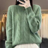 Mahua Sweater Women's Autumn And Winter 2025 New Loose Round-Neck Knitted Shirt Set Korean Version Of The Short Bottom Top HZ0108