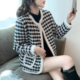2025 Autumn And Winter New Small Fragrant Style Imitation Stinget Jacket Loose Thin Knitted Cardigan Sweater Woman HZ0108