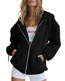 Women's Cute Hoodie Teen Girl Autumn Jacket Oversized Sweatshirt Casual Drawstring Dress Zipper Thick HZ0108