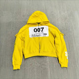 Diablo Personality Street Hoodie Without Pocket Design Zipper Trend Loose Men And Women's Same Dress HZ0108