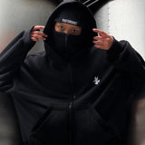 Autumn And Winter New Letter-Print Double-Hat Hoodie Ninja Mask Men And Women's Same Trendy Sweater HZ0108