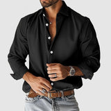 2025 Hot Sales Simple Denim Style Men's Long-Sleeved Collar Shirt 3D Digital Printing Source HZ0107