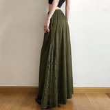 Green Wild Mists Retro Lace Half Dress Girl Ancient Mori Small Feeling Zipper Design A Word Long Dress Summer HZ0107