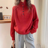 2025 Autumn And Winter Women's Five-Pointed Star Color Round-Collar Loose Sweater Female Design Feeling Warm Bottom Knitting Shirt HZ0108