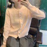 Spring And Autumn Bow Pearl Button Sweater Women's High Sense Korean Casual Gentle Wind Knitted Shirt Coat HZ0108