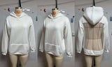 2025 Autumn And Winter New Women's Fashion Pure Color Bare Back Hollow Net Hoodie Hoodie HZ0108