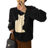 2025 Autumn And Winter Women's Knitted Sweater Round Collar Cover Head Inside And Outside Design Feel Stylish Temperament HZ0108