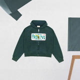 Ins Personality Print Zippered Sweater Long-Sleeved Hoodie Hoodie Retro Coat Street Trendy Y2k HZ0108