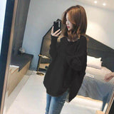 2025 Autumn And Winter Women's Gas Base Knitted Shirt Loose Open Fork Low-Collar Thin Set Korean Version Of Lazy Sweater HZ0108