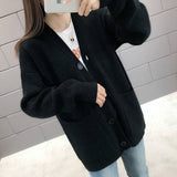 Mid-2025 Autumn And Winter New Knitted Sweater Women's Coat Wearing Korean Loose Lazy Style Solid Color Open Shirt Long Sleeve HZ0108