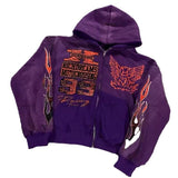 Street H-Hang Hop Star Girl Printed Black Zipper Hoodie Woman 2025 Y2k Harajuku Jacket Woman HZ0108