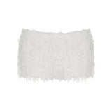 Personality Plush Casual Hot Pants Women's Low-Rise Solid Color Sweet Girl Splicing Thin Shorts Wear HZ0108