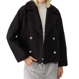 2025 Autumn New Women's Fashion Temperament Commuter Double Buckle Short Hair Coat HZ0108