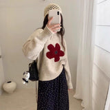 Spring And Autumn Imitation Stingy Knitted Women's Loose Lazy Lantern Sleeve Nail Pearl Side Sweater Knitted Cardigan HZ0108