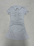 The New Polo Collar Pure Want To Slim Skinny Waist Dress Elegant Style A Short Skirt HZ0108