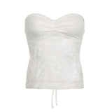 Dopamine Color Low-Cost Lace Bump Color Chest Bare Back Vest Gentle Wind Bare Back Blouse HZ0108