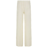 Holiday Style Texture Hollow Loose Solid Slacks Hot Girls Sexy High-Rise Thin Straight Trousers HZ0107