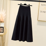 Thick Knitted Skirt Women's Autumn And Winter Women's Shading Crotum Long Yarn Dress With A-Shaped Skirt HZ0108