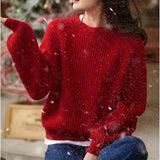 Women's Coarse Knit Sweater Women's Autumn And Winter Coat Women's Lantern Sleeve Knitted Cardigan Pure Color Lanterns HZ0108