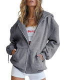 Women's Cute Hoodie Teen Girl Autumn Jacket Oversized Sweatshirt Casual Drawstring Dress Zipper Thick HZ0108