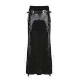 Y2k Dark Wind Fishtail Ribbon Open Skirt Women Fashion Street Trend Irregular Belt Hottie Dress HZ0108