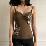 Ins White Collar Hanging Neck Lace Sling Vest Female Summer Design Tice Tidly Blouse HZ0107