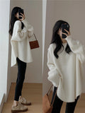 Medium And Long Sweater Women's New Autumn And Winter Gentle Lazy Wind High-End Sense French Knitted Bottom Shirt Inside The Top HZ0108