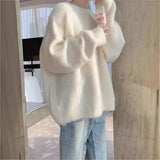 Solid Color Soft-Creating Sweater Women's Autumn And Winter 2025 New Lazy Wind Foundation Round Collar Knitted Shirt Top HZ0108