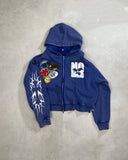 Vintage Hip Hop Print Hoodie Hoodie High Street Embroidered Open Shirt HZ0108