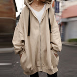 In The Autumn And Winter Of 2025, The New Women's Clothing Sexy Pure Color Loose-Fitting Hoodie Zip-Up HZ0108