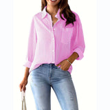 Women's Wishebay Blouses Loose Casual Long-Sleeved Shirt Women HZ0108