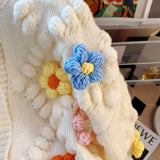 Three-Dimensional Flower Embroidered Knitted Cardigan Women's Autumn And Winter 2025 Women's Dress French Lazy Wind Long-Sleeved Sweater Women's Coat HZ0108