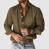 2025 Hot Sales Simple Denim Style Men's Long-Sleeved Collar Shirt 3D Digital Printing Source HZ0107