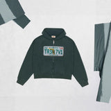 Ins Personality Print Zippered Sweater Long-Sleeved Hoodie Hoodie Retro Coat Street Trendy Y2k HZ0108