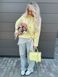 Women's Crumped Flower Sweater Autumn Women's New Loose Leisure Fashion Flower Sweater HZ0108
