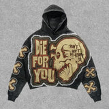 2025 Jacket Street Fashion Brand Skeleton Hoodie 3D Digital Printing Casual Loose Hoodie Men HZ0108