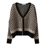 Spring 2025 Autumn And Winter Korean Version Of The Retro Temperament Knitted Cardigan V Collar Rivet Thick Loose Sweater Women's Coat HZ0108