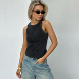 2025 Early Spring Women's Clothing New Old Sports Vest Women Inside And Outside Wearing Street Tattered Sleeveless Spring Tops HZ0108