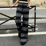 Autumn 2025 Languid Wind Hit The Color Striped With Casual Pants Feel Thin Loose Broad Legs Hot Trousers HZ0107