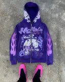 Y2K Vintage Harajuku Street Diablo Hm Hop High Street Cartoon Printed Zipper Hoodie HZ0108